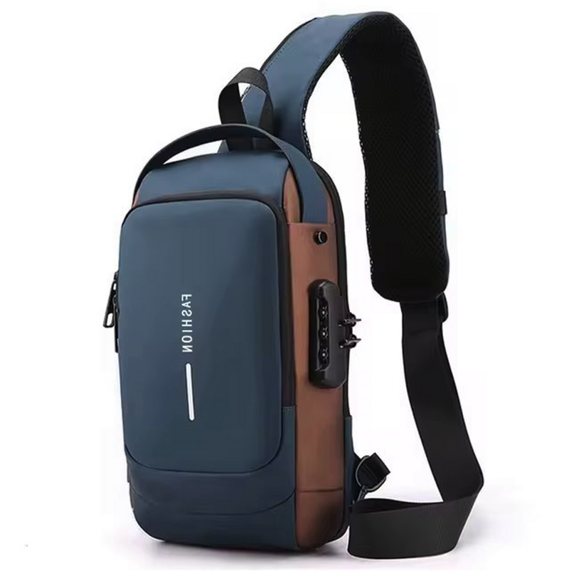 Mochila Antifurto com Senha Multifuncional Carregamento Interno de Celular via USB