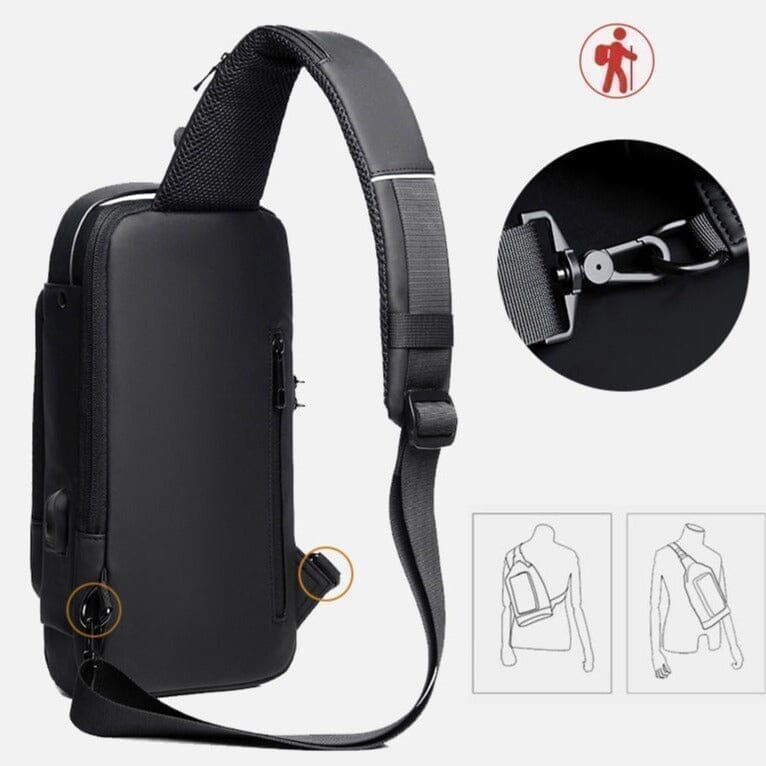 Mochila Antifurto com Senha Multifuncional Carregamento Interno de Celular via USB
