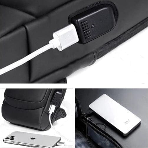 Mochila Antifurto com Senha Multifuncional Carregamento Interno de Celular via USB