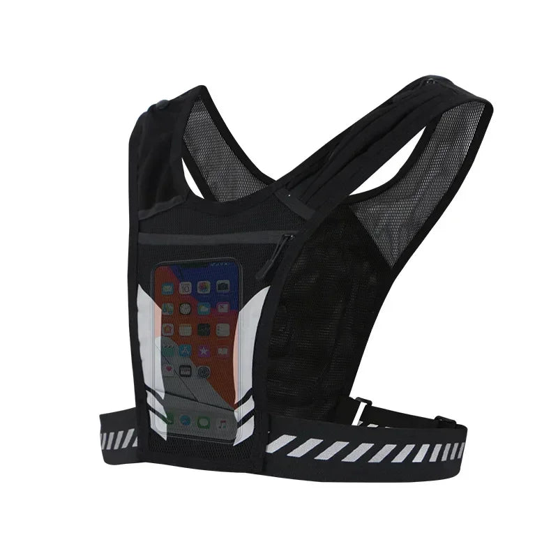Mochila Colete Reflexiva Unissex Para Corrida Noturna Porta-cartões e Celular