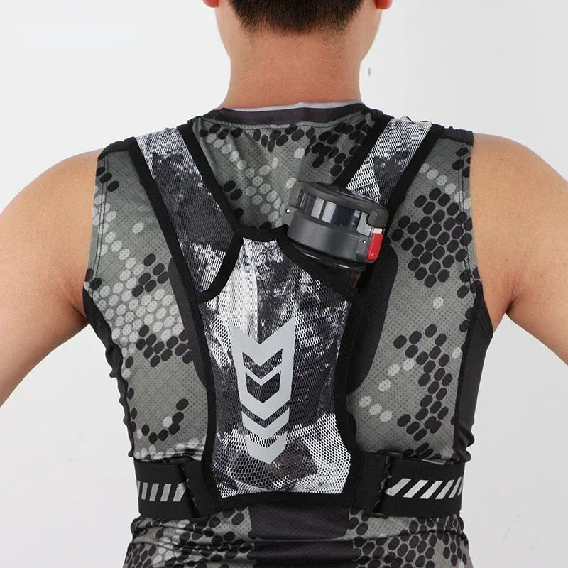 Mochila Colete Reflexiva Unissex Para Corrida Noturna Porta-cartões e Celular