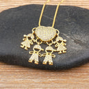 MomLove Pro Colar de Mãe com Filhos em Cristal Zircônia