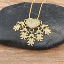 MomLove Pro Colar de Mãe com Filhos em Cristal Zircônia