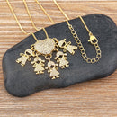 MomLove Pro Colar de Mãe com Filhos em Cristal Zircônia