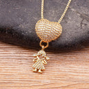 MomLove Pro Colar de Mãe com Filhos em Cristal Zircônia