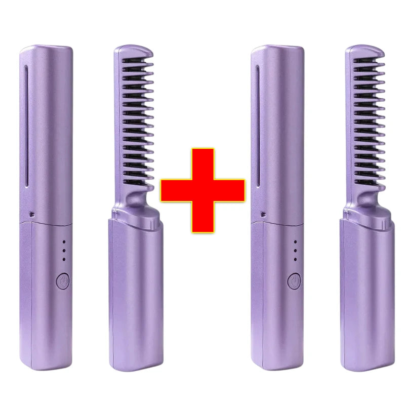 Pente Alisador de Cabelo 5 em 1 Sem Fio InfiniteGlam Sinta-se Linda Hoje