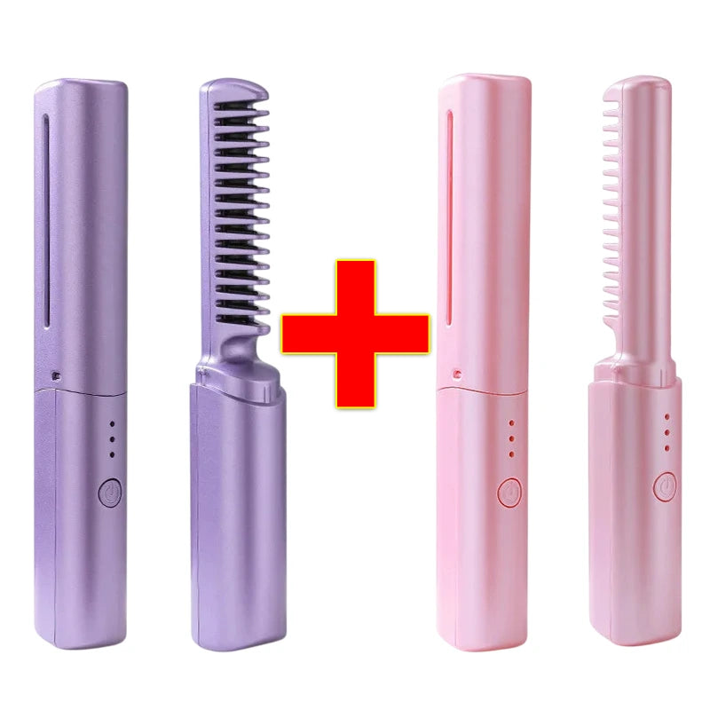 Pente Alisador de Cabelo 5 em 1 Sem Fio InfiniteGlam Sinta-se Linda Hoje