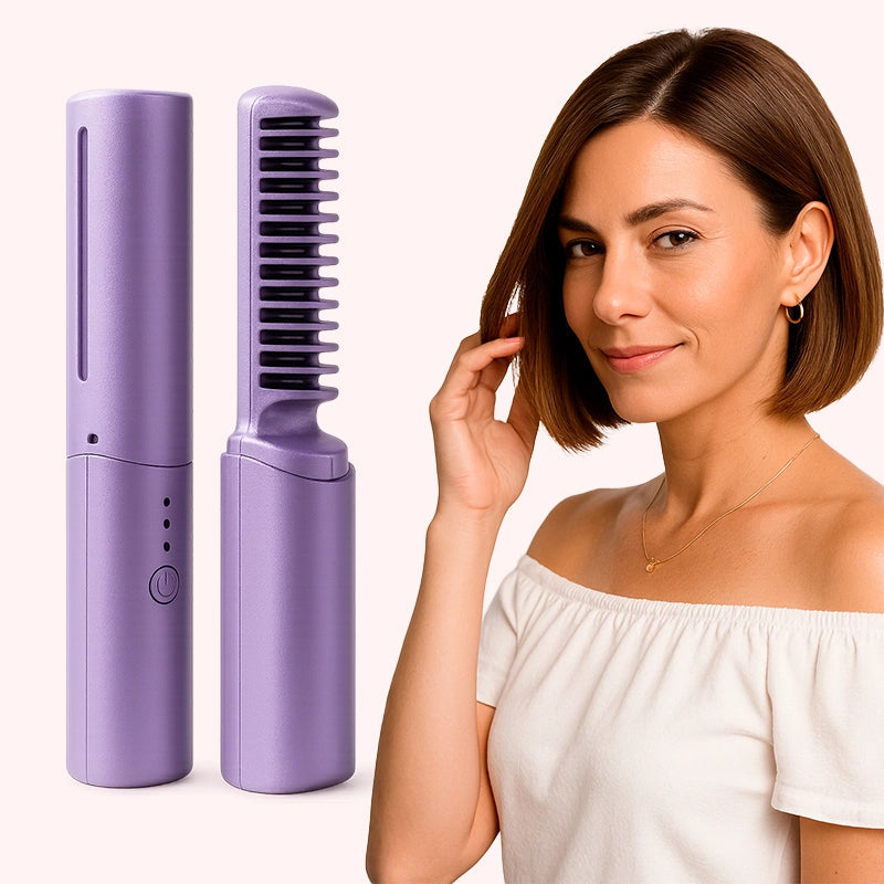 Pente Alisador de Cabelo 5 em 1 Sem Fio InfiniteGlam Sinta-se Linda Hoje