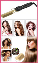 Pente Elétrico Multifuncional 3 em 1 Alisador Modelador e Chapinha