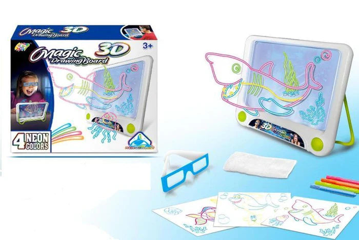 Prancheta Mágica de Desenho com Luz LED 3D Magic