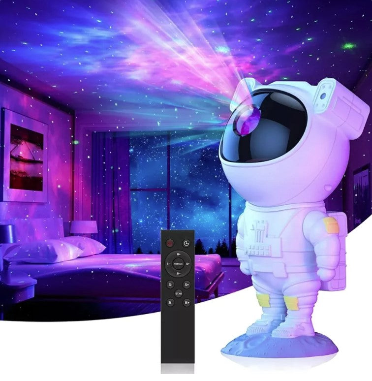 Projetor Astronauta Galaxy com Temporizador e Controle Remoto Branco