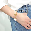 Pulseira Charmosa Para Mulheres Duplo Coração Cravejado Pedras Zircônias