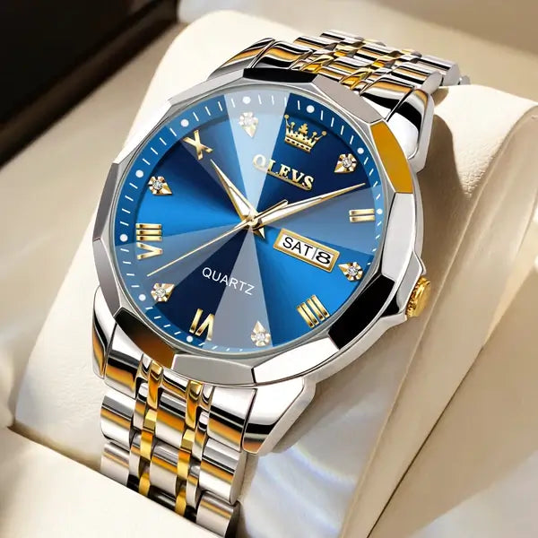 Relógio Masculino PREMIUM Luxury Olevs Sinta-se Estiloso Chique Elegante