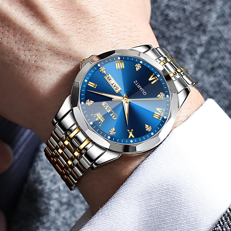 Relógio Masculino PREMIUM Luxury Olevs Sinta-se Estiloso Chique Elegante