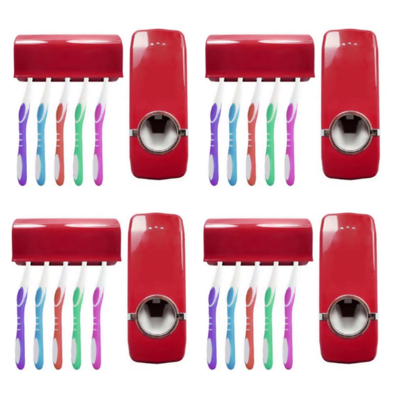 Suporte para Escovas Mais Dispenser Automático para Pasta de Dente