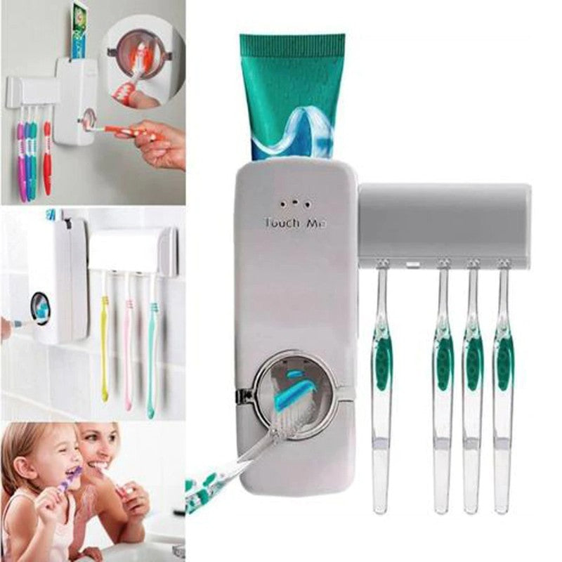 Suporte para Escovas Mais Dispenser Automático para Pasta de Dente