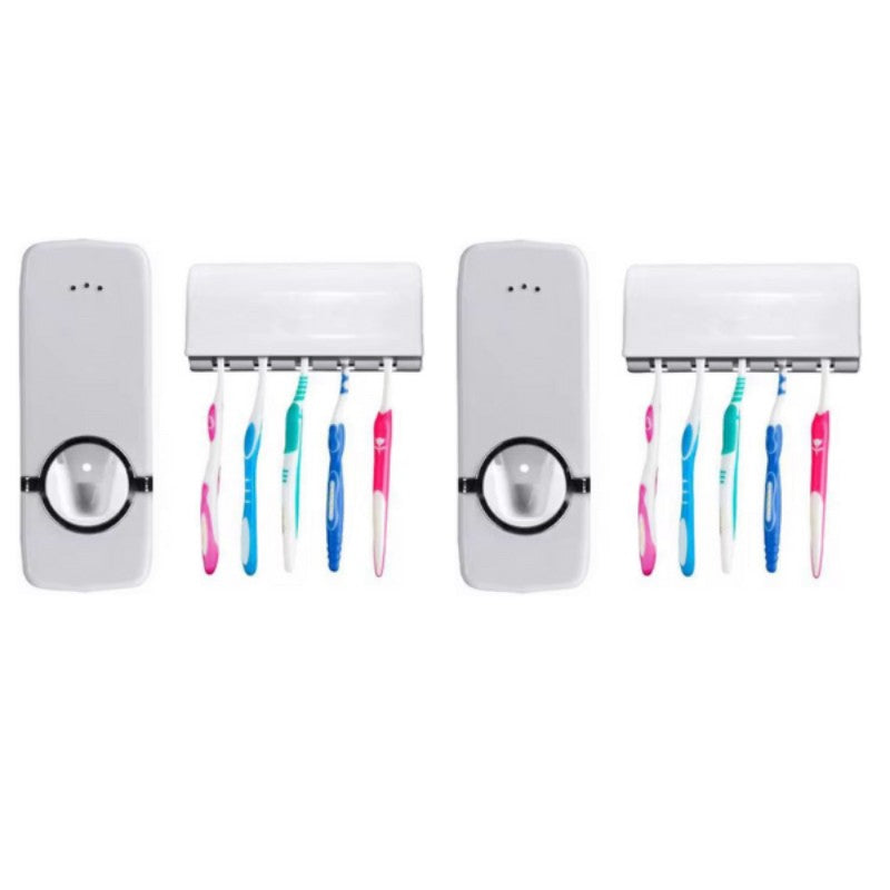 Suporte para Escovas Mais Dispenser Automático para Pasta de Dente