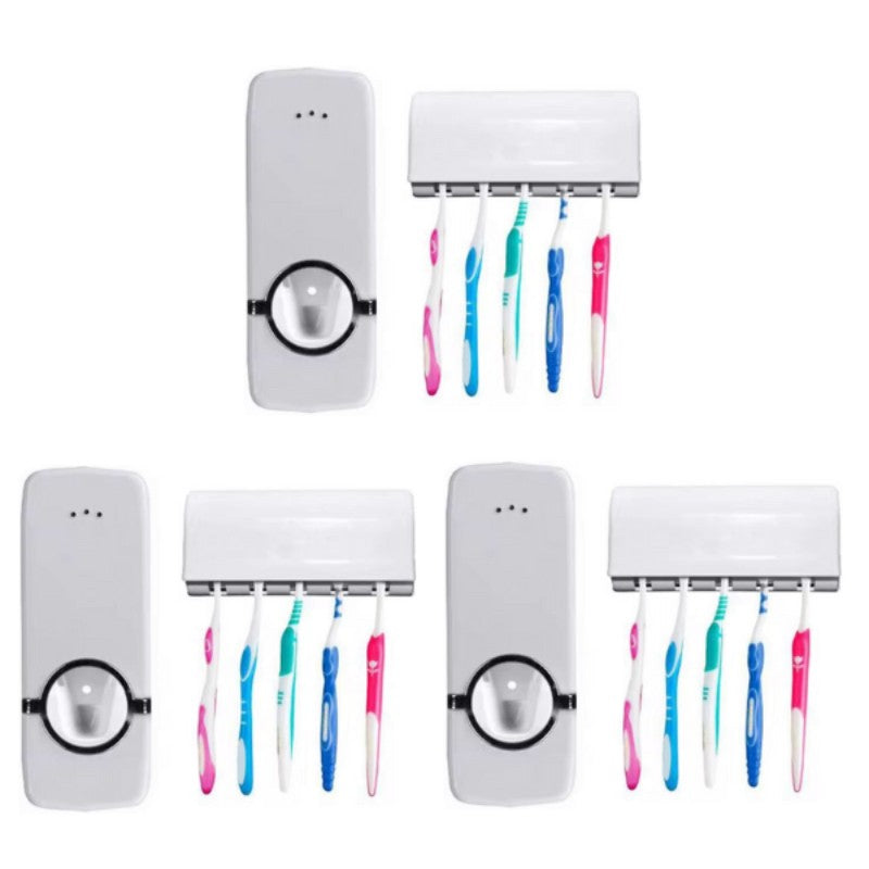 Suporte para Escovas Mais Dispenser Automático para Pasta de Dente