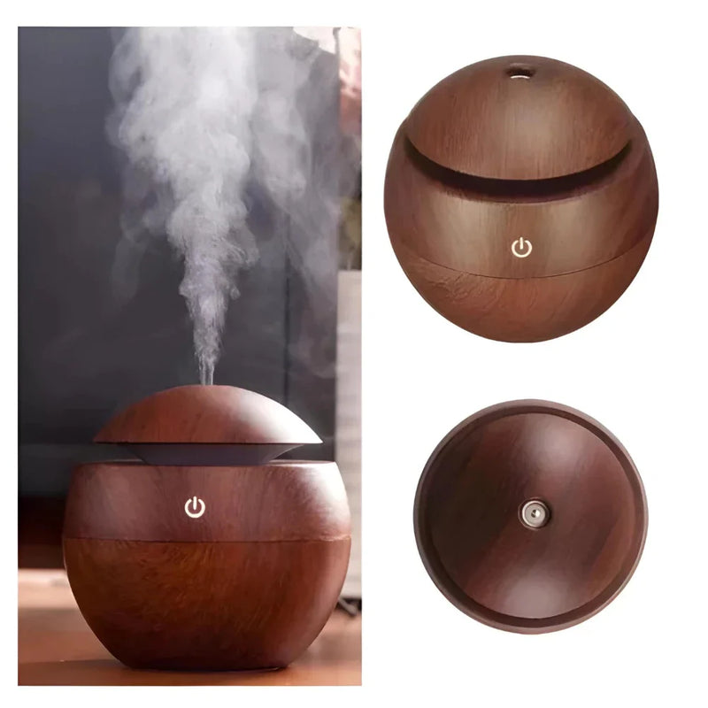 Umidificador e Difusor EcoAroma WoodGlow Ar Fresco o Dia Todo
